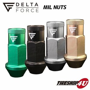 DELTA FORCE MIL NUTS デルタフォース ミルナット M12XP1.25 19HEX 24個セット 選べる4カラー 軽量アルミナット ロング 貫通タイプ