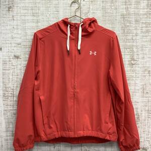 A376◇UNDER ARMOUR | アンダーアーマー　フード付き　ジャージ　オレンジ　美品　サイズMD