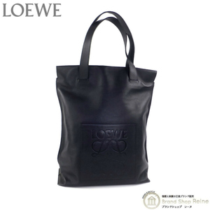 ロエベ （LOEWE） ショッピングトート アナグラム 縦長 レザー トート 330.54NK01 ブラック×ブラック（中古）