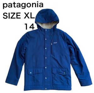 中古 patagonia パタゴニア マウンテンパーカー 裏ボア 中綿ジャケット ネイビー レディース キッズ サイズ XL14