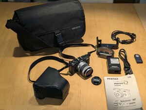 動作確認済み PENTAX ペンタックスQ 純正オプション ケース、ショルダーストラップ、リモコン付き Hakuba三脚付き