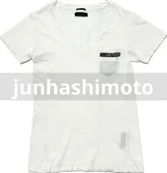 定価8千円 junhashimoto　Ｖネックバンダナポケット半袖Tシャツ 3