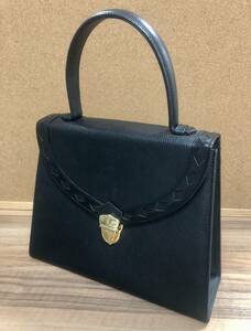 ☆ショルダーベルト欠品☆YVES SAINT LAURENT イヴサンローラン ダイヤカット 2way ショルダー ハンド バッグ ブラック