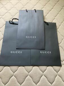 美品　GUCCI 紙袋 ショッパー ショップ袋 ショップバッグ 手提げ袋 美品　グッチ　美品　コレクション　3枚