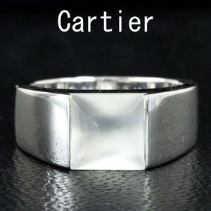 【カルティエ】Cartier ムーンストーン タンク 18金 K18 WG ホワイトゴールド リング 指輪 11号