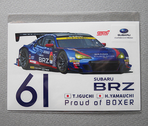 【非売品】 61 SUBARU BRZ R&D SPORT ステッカー （2018 SUPER GT スーパーGT 第3戦 鈴鹿サーキット）スバル SUBARU BRZ GT300