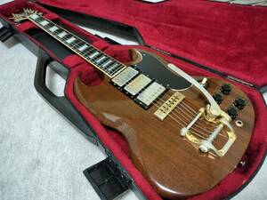 【USEDビンテージ】1973年製 Gibson SG Custom - Walnut／3ピックアップ／Gibson Bigsby