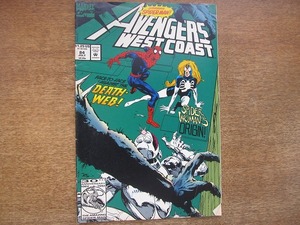 1807KK●アメコミ Avengers West Coast アベンジャーズ Vol.2 No.84 1992.7●マーベルコミック スパイダーマン