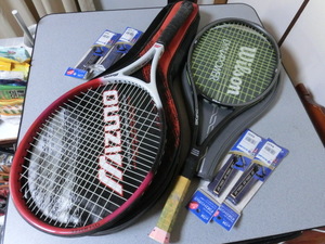 テニスラケットミズノMIZUNO PRO8.9 Wilson PWS DYNAPOWEER の2本セット バック・ケース付き 実働使用品