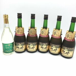 【1円～複数出品中！】リキュール2種（チョーヤ梅酒 エクセレント750ml ×5、すだち酎 エクセル720ml×1）6本セット※同梱不可