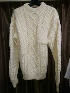 英国製 guernsey woolens フィッシャーマンニット M 生なり ガンジーセーター INVERALLAN athena designs john molloy アイルランド