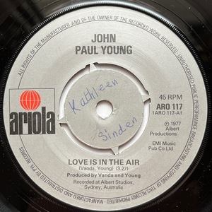 【試聴 7inch】John Paul Young / Love Is In The Air 7インチ 45 muro koco シティポップ AOR フリーソウル City Pop