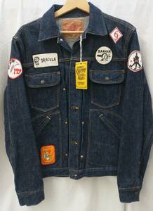 [タグ付] FREE WHEELERS 666MJ DENIM JACKET フリーホイーラーズ ワッペン デニム ジャケット Gジャン サイズ40 濃紺 ネイビー 店舗受取可