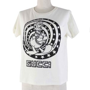 極美品◎GUCCI グッチ Disney ディズニー 644674 コットン ドナルドダック ポケット付き 半袖Ｔシャツ アイボリー ブラック XS 正規品