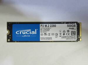 ◎中古 Crucial SSD P2 M.2 2280 NVMe 500GB CT500P2SSD8 使用時間:3580時間 電源投入回数:979回