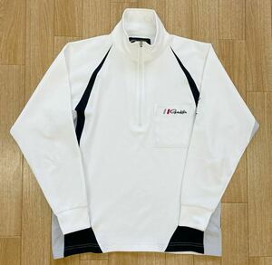 Gamakatsu　がまかつ　長袖　ジップシャツ　フィッシングウェア　ポロシャツ　ホワイト　メンズ　XSサイズ相当　釣り　日本製