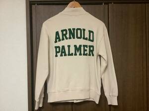 新品未使用　Arnold Palmer アーノルドパーマー　ブルゾン　ジャケット　XS (レディースMサイズ) ベージュ／グリーン　ジャージ　送料無料