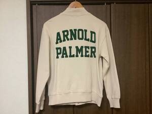 新品未使用　Arnold Palmer アーノルドパーマー　ブルゾン　ジャケット　XS (レディースMサイズ) ベージュ／グリーン　ジャージ　送料無料