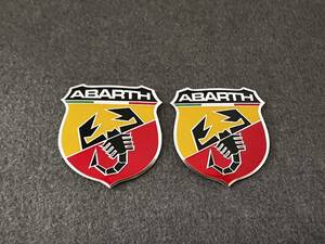 アバルト ABARTH★5.5*6CM★カーステッカー エンブレム プレート アルミ製 フェンダーバッジ シール 傷を隠す 2枚セット 557番