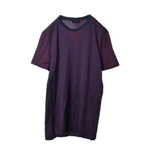 美品 LANVIN ボーダー コットン Tシャツ S ネイビー ランバン KL4BPCKU32