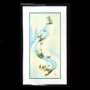 (4-31058)ディズニー『GOOFI SKIER』グーフィー セル画 保証書 原画 絵画 真作【緑和堂】