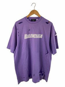 BALENCIAGA◆デストロイ加工ロゴプリントTシャツ/XXS/コットン/PUP/KT93 651795 TKVB8 3078//