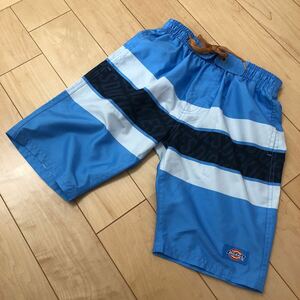 中古 ボーイズ 水着 130サイズ ハーフパンツ 海水パンツ 海パン 水色 ホームクリーニング済 紐ほつれ