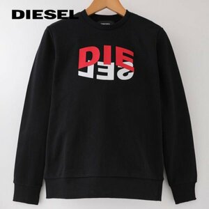 ディーゼル DIESEL Lサイズ トレーナー スウエット メンズ ブランド ロゴ 裏毛 トップス ブラック 黒 N80