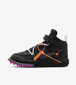 【27cm】 NIKE OFF-WHITE AIR FORCE 1 MID SP エア フォース1 オフホワイト SNKRS購入　BLACK