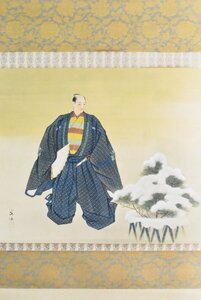 K4566 真作 小林立堂「鉢木」絹本 肉筆 川崎小虎師事 歌舞伎 能画 狂言 神楽 能楽百番 日本画 中国 書画 掛軸 掛け軸 茶掛 古美術 アート