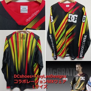 希少 激レア DCshoes×TroyLeeDesigns コラボ MXウェア Lサイズ オフロード モトクロス 長袖 メッシュ エンデューロ トライアル ジェレミー