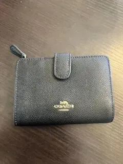 COACH 二つ折り財布 黒 レザー