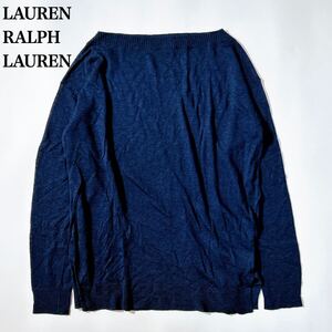 LAUREN RALPH LAUREN ローレンラルフローレン プルオーバー ニット 薄手 ネイビー S 160/84A レディース C12515-82