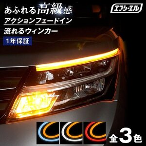 fcl.直営店 2色切り替えシームレス シーケンシャルウィンカー 流れるウインカーledテープ ブルー⇔アンバー【1年保証/国内サポート付き】