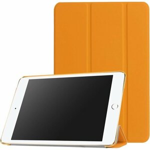 ピーシーエーテック PUレザーケース 超薄 軽量型 ス 三つ折 クリアカバー iPad mini4 用 オレンジ 5