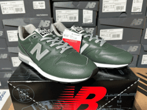 フットロッカー別注オリジナルM576デザイン New Balance CM996NC US8 26cm 本革 オールレザー M996限定 緑 グリーン×グレー NB スニーカー