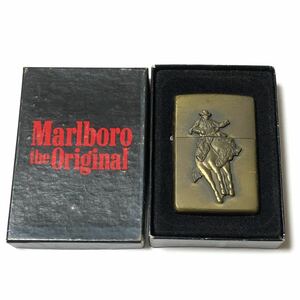 ZIPPO ジッポー Marlboro the original マルボロ ジッポライター カウボーイ ロデオ メタル貼り サイドロゴ 箱付き