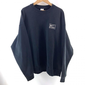 【中古】STUSSY×NIKE Washed Fleece Crew サイズL ステューシー ナイキ スウェット DO5310-010 ブラック[240019457968]