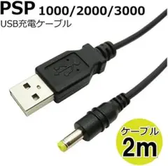 PSP 充電アダプタ ケーブル 2m PSP1000 2000 3000用