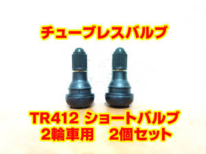 チューブレスバルブ☆ショートタイプ☆バイク用2個セット☆TR412☆