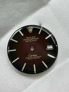 純正　１円　ロレックス デイトジャスト 文字盤 カルティエ　Wネーム　Cartier　ref.1601 ブラウン　希少　ヴィンテージ