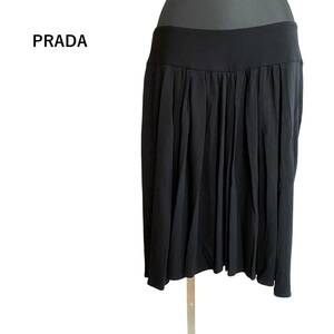 PRADA　プラダ　フレアスカート　良品　黒　42　コットン　綿