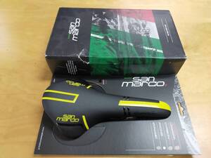 未使用　CONCOR RACING WIDE XSILITE 144×278mm 187g　ブラック／イエロー コンコール チタンレール ワイド　サンマルコ　SELLE SANMARCO 