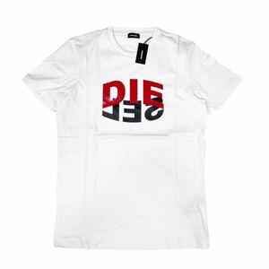 DIESEL Tシャツ T-DIEGOS-N22 MAGLIETTA A00828 0HAYU ロゴ プリント クルーネック 半袖 トップス プリントカットソー　　ホワイト S