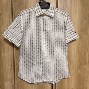 832 paul smith ポールスミス 半袖花柄ストライプシャツ　M