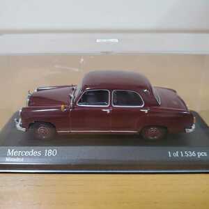 1/43 ミニチャンプス MINICHAMPS ミニカー/Mercedes-Benz 180 1953-57 Mittelot/メルセデス・ベンツ 180 レッド