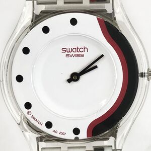 新品 Swatch スウォッチ SENSUAL STREET 腕時計 SFK307 クオーツ アナログ コレクション おしゃれ ホワイト レッド ブラック 電池交換済み