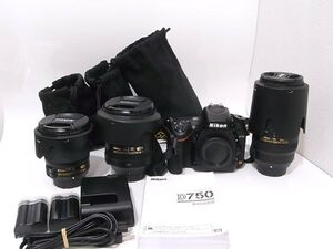 1円 ニコン Nikon 一眼レフ デジタルカメラ D750 Fマウントズームレンズ×3 AF-S NIKKOR 24-120mmなど