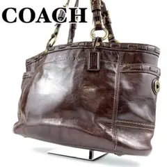 COACH コーチ トートバッグ 茶 ターンロック 11500 YJ8-08