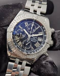 中古 ブライトリング BREITLING クロノ マット エボリューション 44 A13356 クロノグラフ デイト ブラック SS メンズ 自動巻き 腕時計